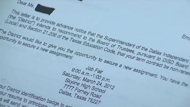 Letters sent before spring break notified more than 200 teachers in the Dallas ISD that they are on the chopping block. Reasons for the non-renewal vary and include performance, classroom sizes shrinking, and plans to shut down 11 schools in DISD next fall.