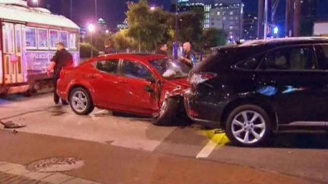 Two people were arrested after leading Dallas police on a chase through the city and on McKinney Avenue in an area with a lot of pedestrian traffic.