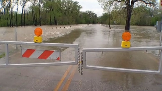 Dallas officials say they're glad the rain stopped when it did because water levels were threatening several flood danger zones.