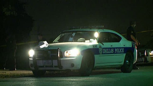 Dallas police are searching for a gunman responsible for shooting and killing two men at a home Thursday night.