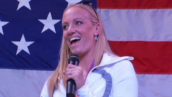 London Olympic gold medalist Dana Vollmer comes home to a Texas sized welcome in her hometown of Granbury