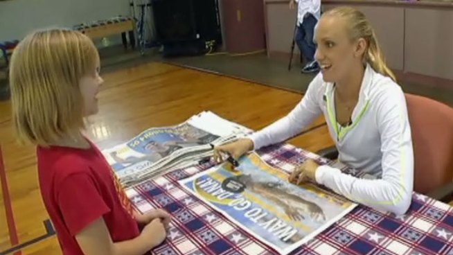 Friday was National Kids Day at the Boys and Girls Club and the kids in Granbury got to meet three-time gold medalist Dana Vollmer.