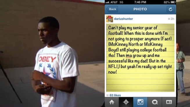 Darius McClinton-Hunter, the son of Angels outfielder Torrii Hunter, posted on Instagram about his sexual assault arrest.