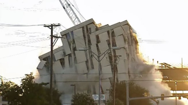 Demolition crews imploded the 8-story Medical Tower at the corner of Rosedale Street and Eighth Avenue at 7:30 a.m. Sunday morning.