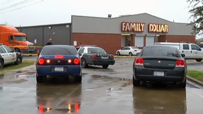 Fort Worth police continue to search for a man wounded by police after he tried to rob a Family Dollar store.