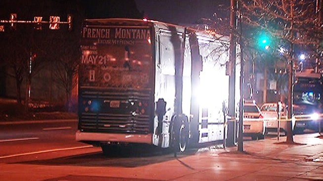 Police say that shooting happened outside of Rapper French Montana's tour bus last night.