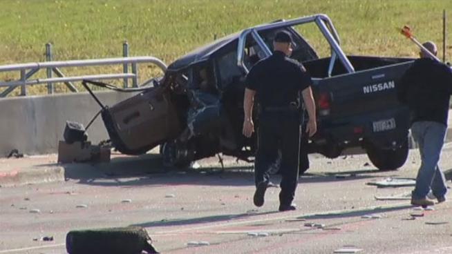 A Garland police chase has ended with the fleeing driver hurt in a wreck when police say he ran a red light and crashed into a pickup. 52-year-old Solomon Asfaw was driving the truck he died in the accident.