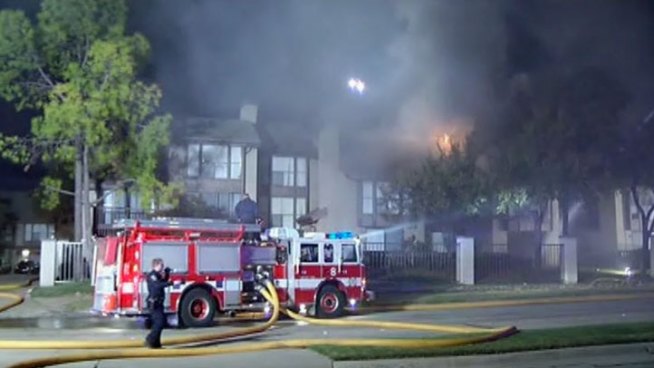 A fire was reported at around 5 a.m. Saturday at the Quail Run Condos in the 4500 block of Leland Avenue in Irving.