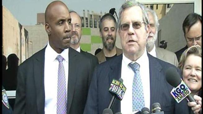 Barry Bonds appeared outside a courtroom after he was found guilty on one count of obstruction of justice.