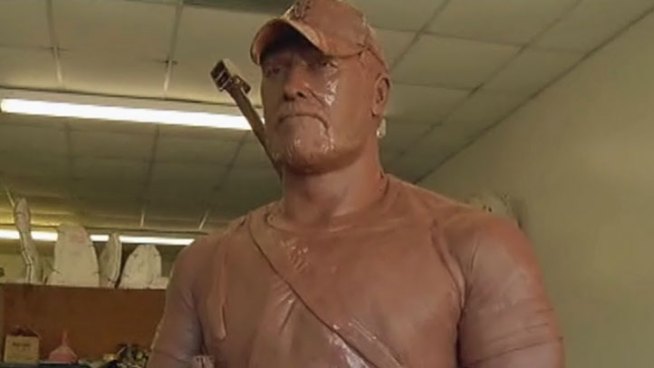 The clay sculpture of slain Navy SEAL Chris Kyle was moved to the foundry were it will be made into a bronze statue.
