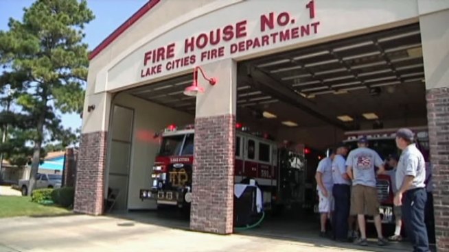 Lake Cities firefighters hit the streets to let residents of Lake Dallas and Hickory Creek know that city leaders are discussing the formation of their own fire department and not renewing their contracts.