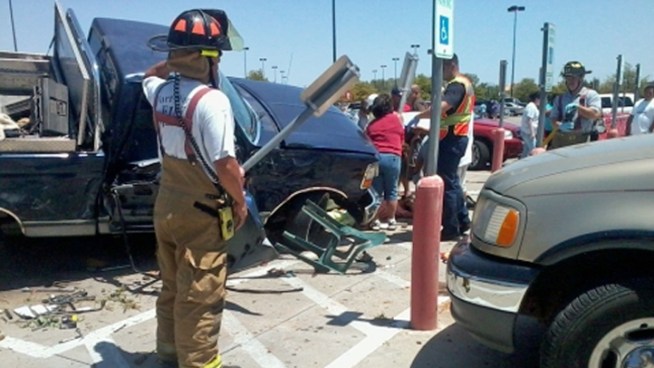 A pickup truck crashes into cars outside of a Target store in Lake Worth, injuring five people and killing a 7-year-old girl.