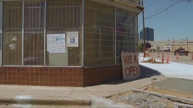 A Dallas street beautification on South Lamar Street between the Dallas Convention Center and McKee Street has one business' loyal customers upset.