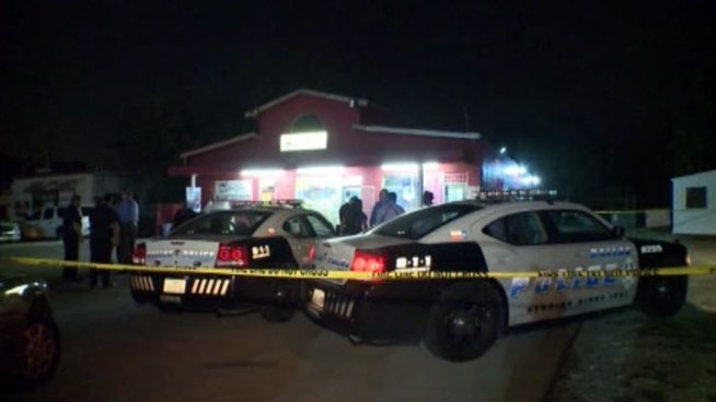 Dallas Police are looking for a shooter after an Oak Cliff man was shot to death in the parking lot of McGriff's Bear and Wine Store.