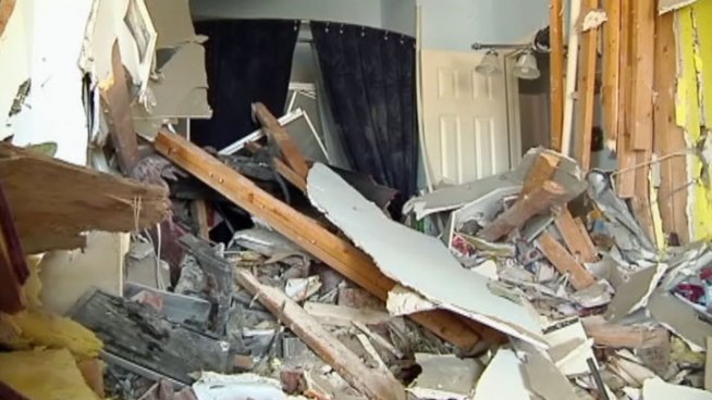 The Birmingham family of Mesquite is cleaning up after a teenage driver crashed a Ford Mustang into their home Saturday destroying their living room and damaging a bedroom and bathroom.