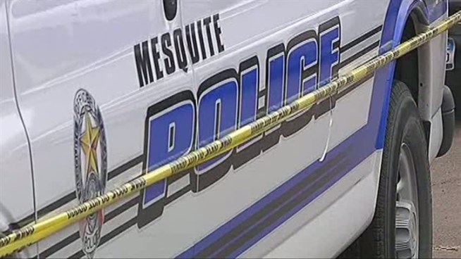 Police say a man shot a woman inside a Mesquite home when she answered the door.