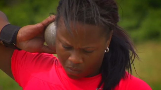 Michelle Carter from Red Oak is hoping to make Team USA and bring home gold in shot put, under the watchful eye of her father Michael Carter.