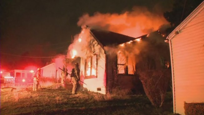 Dallas Fire-Rescue saved a neighboring home but an abandoned house was gutted by fire early Monday morning.