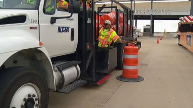 The North Texas Tollway Authority has come up with a truck designed to make the process of putting out orange work zone barrels faster and safer for workers by keeping off the road.