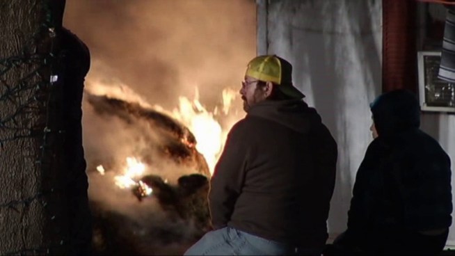 More than 500 bales of hay caught fire in Reno, and crews spent all night putting out the flames.