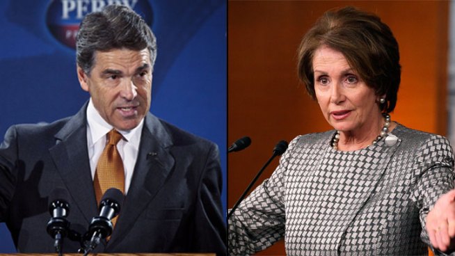 Gov. Rick Perry, who is struggling to steady his bid for the GOP nomination, launched an outsider's campaign against Washington culture this week and on Thursday challenged House Democratic Leader Nancy Pelosi to debate his plan to overhaul Congress.