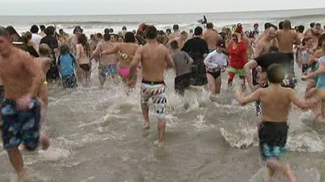 This year's polar bear plunge wasn't just about seeking thrills for those who participated. The annual event also gave a huge helping hand for victims of Hurricane Sandy.