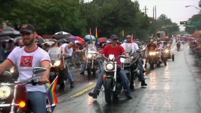 The rain didn't dampen spirits as thousands came out for a day-long celebration of gay pride in Dallas.