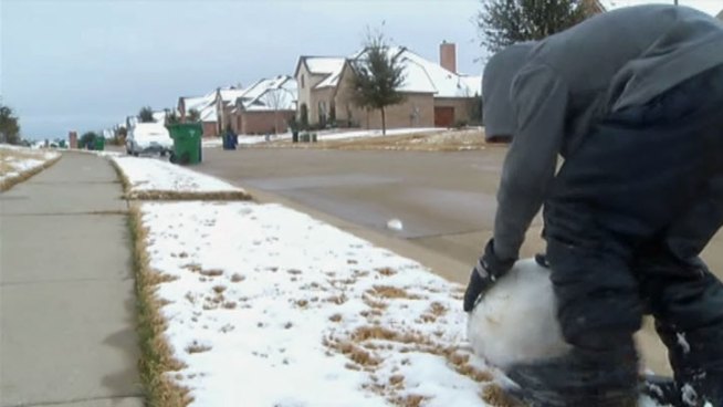 Students in Prosper got a snow day Tuesday and some students used the day to build a snow fort.