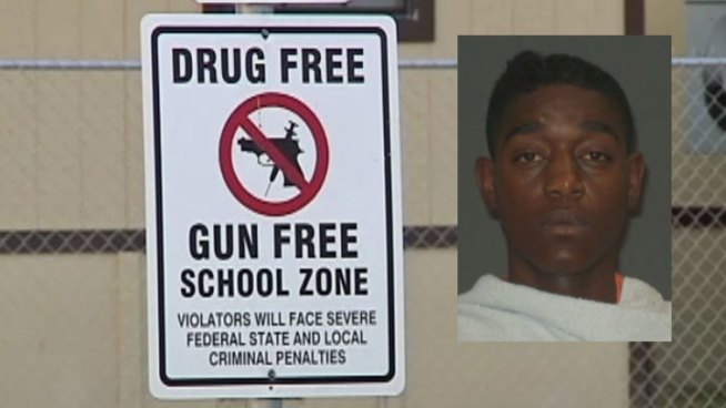 Rowlett High School student Carlos Perkins, 18,  is in jail for bringing a loaded pistol to school on Thursday.