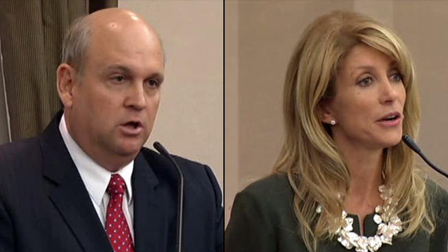 Both candidates had a busy Sunday campaigning and making public appearances at area events.