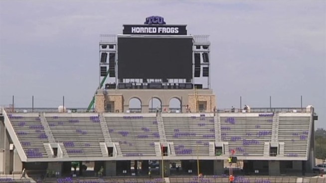 Horned Frog fans will pack Amon Carter Stadium for Saturday's home opener, and while part of the stadium is ready for football, the rest of the stadium is still a year away from completion.