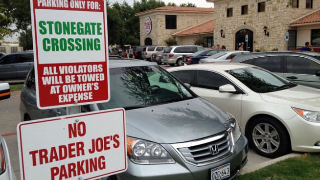 Trader Joe's on South Hulen Street in Fort Worth may be too popular for its own parking lot. Nearby businesses are not thrilled with the specialty grocery store's popularity.
