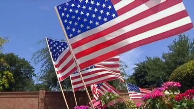 People who live in Trophy Club planted more than 12,000 flags in their neighborhood in a patriotic display for the Fourth of July.
