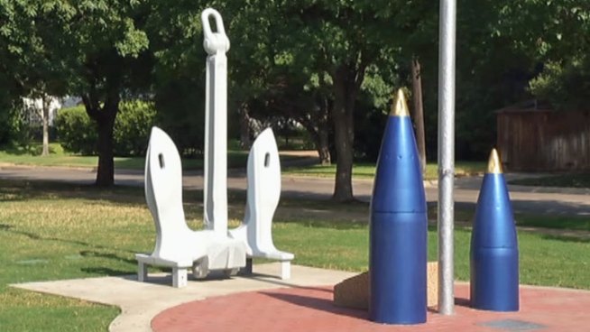 A Fort Worth contingency will head to Galveston to celebrate the commissioning of the U.S.S. Fort Worth, but first a local monument was dedicated in Veterans Memorial Park.