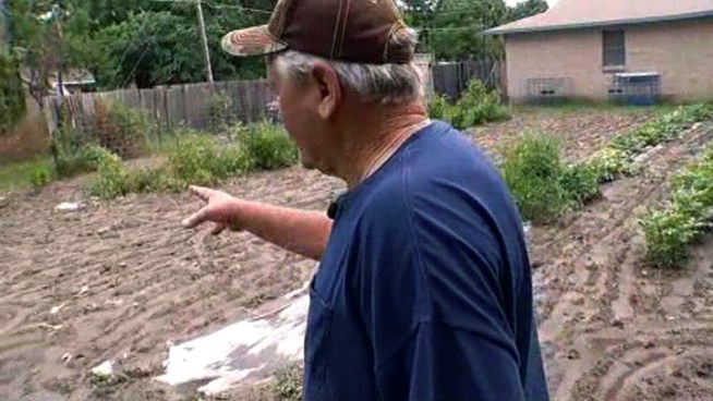 Two men driving in the yard of a 70-year-old retired construction worker attacked the man when he asked them not to drive in his garden.