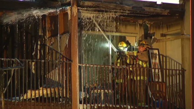 A North Dallas apartment complex is a total loss after the building caught fire Tuesday evening.