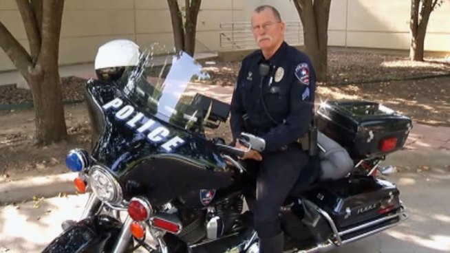 The Arlington Police Department is celebrating Officer Dick Hill, who has spent 38 years on the job, including service as a SWAT officer and three decades on a motorcycle.