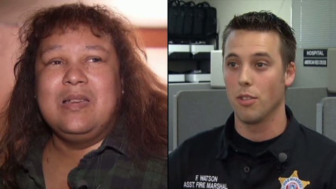 A blind Parker County woman says she owes her life to her neighbor and Assistant Fire Marshal Frank Watson.