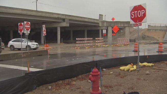Good news for drivers on LBJ Freeway, construction has begun on bypass lanes over an area of White Rock Lake Creek that's prone to flooding.