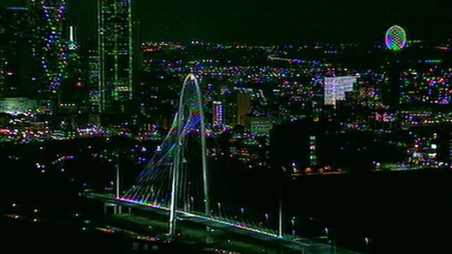 It took awhile but the lights on the Margaret Hunt Hill signature bridge in Dallas came on Tuesday evening.