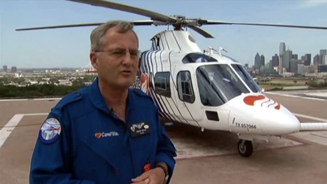 A CareFlite helicopter pilot who was targeted by a laser says he was worried he would be blinded.