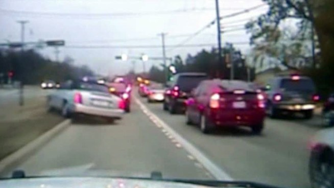 A November high-speed chase that two robbery suspects led officers on is show on dashboard-camera video released by Cedar Hill police.