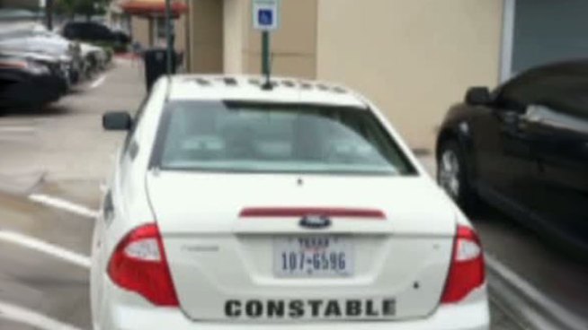 A Precinct One constable car was photographed in handicap parking in front of Panera Bread in Mesquite without a placard.