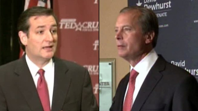 Republican U.S. Senate candidates Ted Cruz, left, and Lt. Gov. David Dewhurst face off in a primary runoff on July 31.