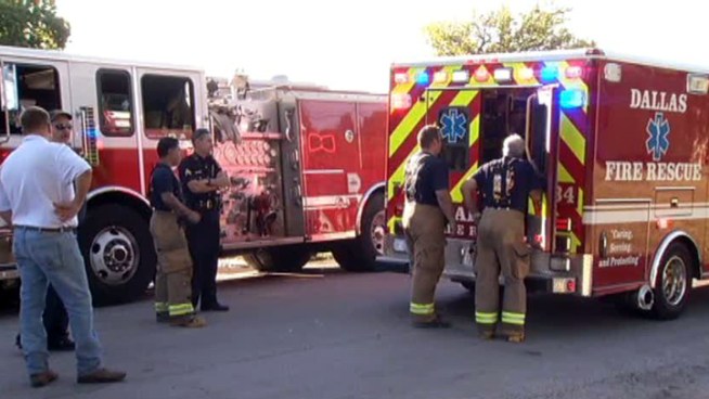 A Pleasant Grove man rescued from a house fire by firefighters was hospitalized for smoke inhalation. A firefighter battling the blaze was treated for dehydration and was back at work later in the night.