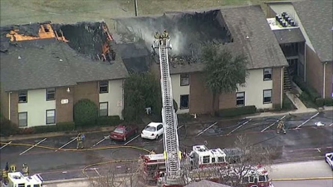 RAW VIDEO: Crews Contain Denton Apartment Fire