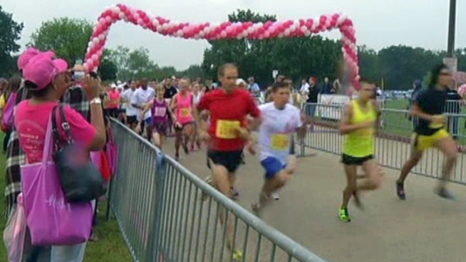 Breast Cancer survivors honored, those who've passed remembered at Denton's South Lake Park.