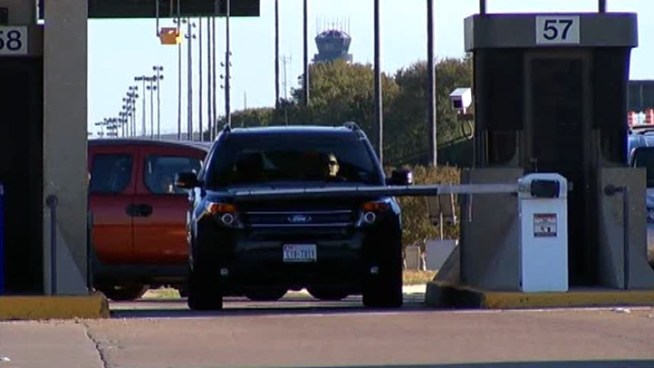 Some commuters are cutting through the airport -- and paying tolls -- to avoid traffic around the DFW Connector construction project.