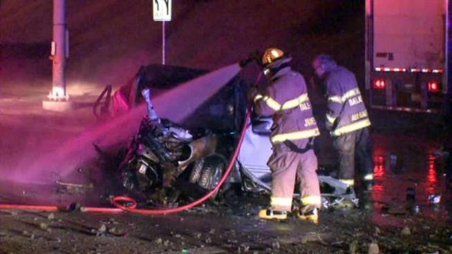 One person is dead after a fiery crash in Dallas. The crash happened in the southbound lanes of Regal Row going onto state Highway 183.