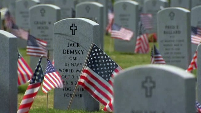 Around 27,000 American flags adorned the grave sites at DFW National Cemetery on Memorial Day.